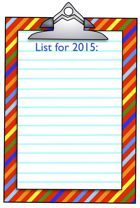 Printable free clipart for teachers. Free 2015 New Year's Clipboard Printable and Clip artD ...