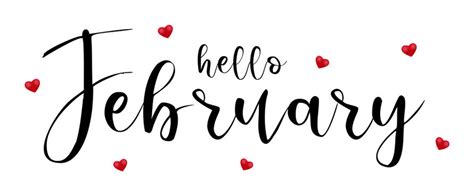 Hello February Month With Flowers Hearts Leaves And Cute Clip Art