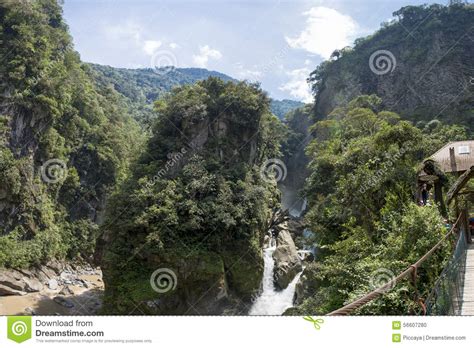 Pailon Del Diablo And Its Waterfall Banos Ecuador Stock Photo Image