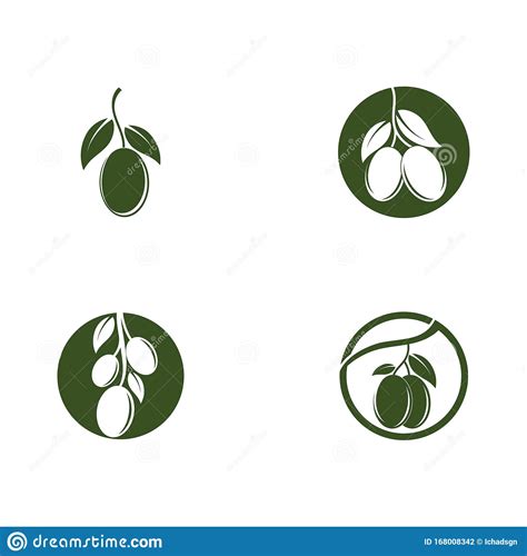 Conjunto De Ilustraciones Vectoriales De Plantilla De Logotipo De Olive