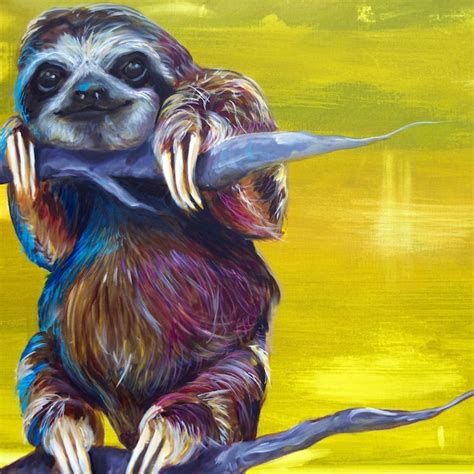 Sloth Painting Etsy