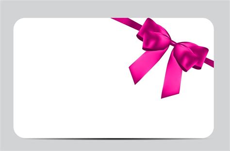 Plantilla De Tarjeta De Regalo En Blanco Con Lazo Rosa Y Cinta 3299214