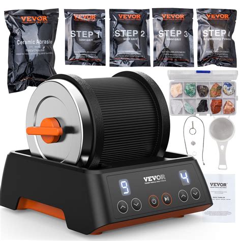 VEVOR Rock Tumbler Kit, Beltless Pro Stone Tumbler for Kids, 1lb Barrel