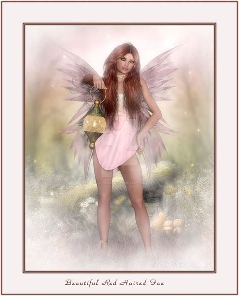 Beautiful Red Haired Fae By Capergirl42 Fairy Art Fairies Elves Fairy