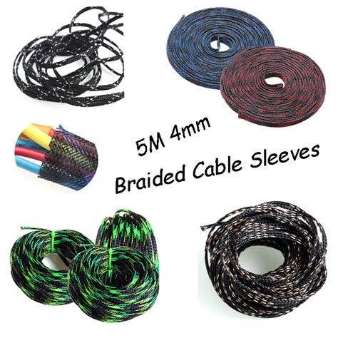 5m 4mm Insulation Cable Sleeve Tight Pet Expandable Braided Sleeve Wire