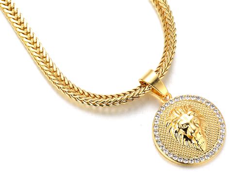 Halukakah Kings Landing Mens 18k Real Gold Plated Lion Medallion