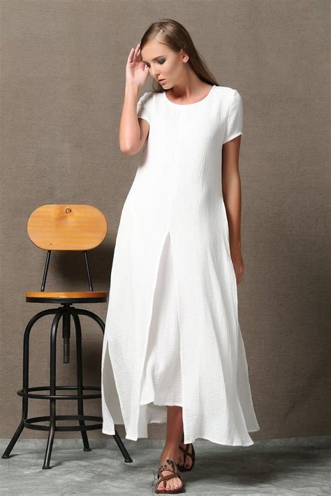 Plus Size Maxi Dress Linen Dress White Maxi Dress Womens Etsy White