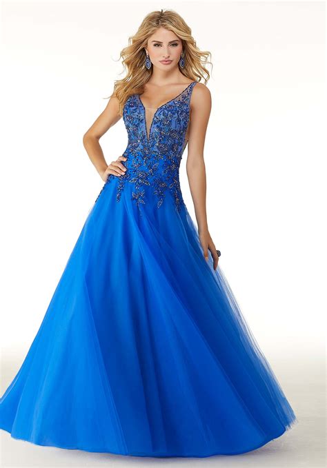 Crystal Beaded A Line Prom Dress Morilee