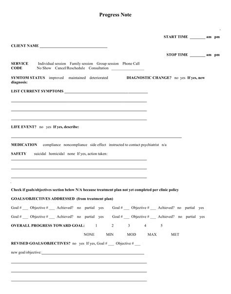 10 Best Images Of Printable Therapy Progress Note Physical Therapy