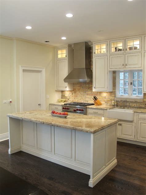 An even simpler diy kitchen backsplash idea is to cut larger sheets of patterned vinyl based on the size of your backsplash and cover the backsplash the brick paneling is cut to fit the backsplash space and the outlets. Lincoln Park | Chicago Kitchen with Brick backsplash ...