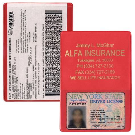 • while riding as a passenger on, or transport to/from a licensed airplane, ship or bus. Insurance Card Holders - 5-3/4"(W) x 4-1/16"(H) - with ...