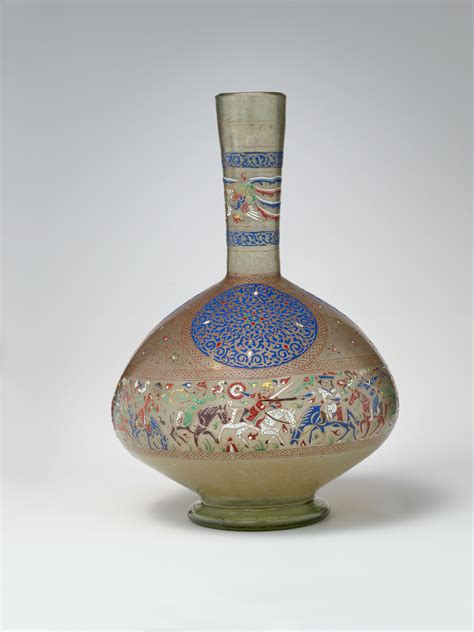 Enameled And Gilded Glass Bottle Egypt Mamluk Sultanate Late 13th Century [os] R Artefactfans
