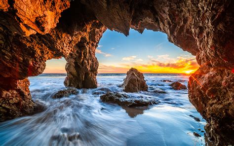 Fondos de Pantalla x EE UU Océano Costa El Matador Beach California Roca Arco