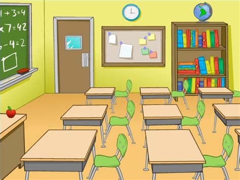 Classroom cartoon, school, furniture, class, blackboard png. Cartoon Solutions: Classroom background