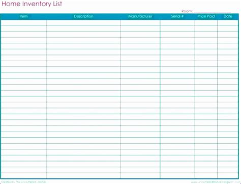 Blank Excel Sheet Printable