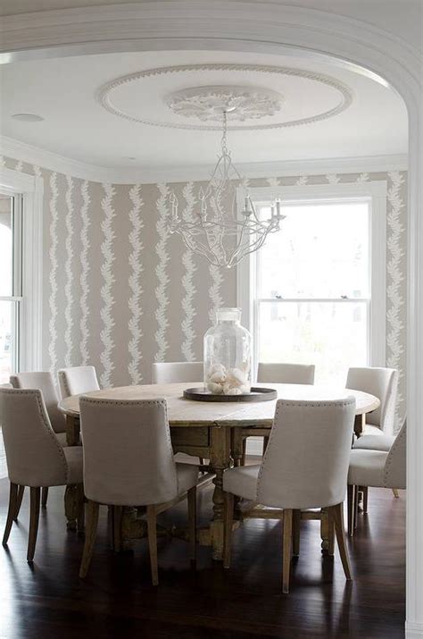 Modern bar and pub table set perfect for small spaces. Beige Dining Room with Round Dining Table Seats 10 ...