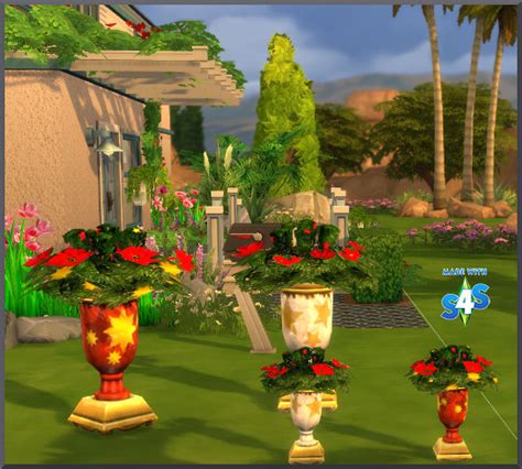 Christmas Flowerpots By Christine1000 At Sims Marktplatz Sims 4 Updates