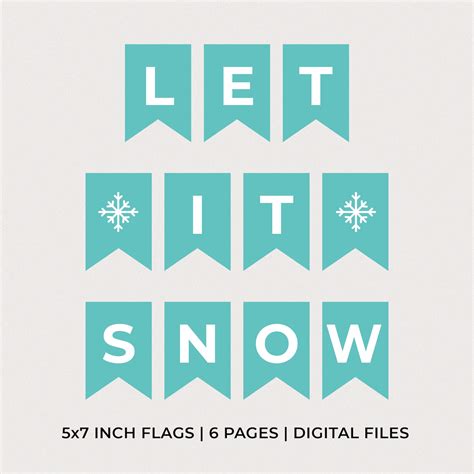 Let It Snow Banner Printable Banner Party Favors Digital Etsy