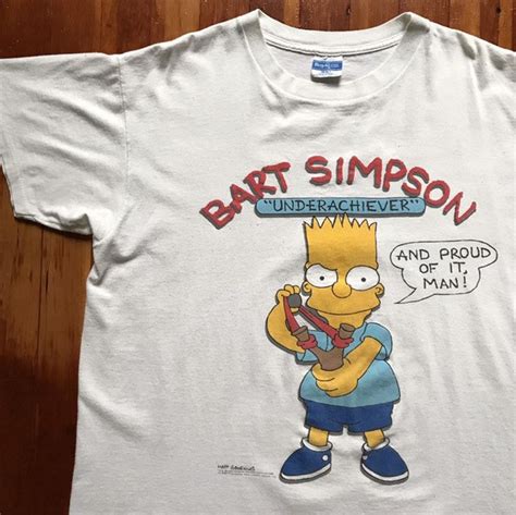 80s Bart Simpson Underachiever And Proud Of It T Shirt Etsy Bart