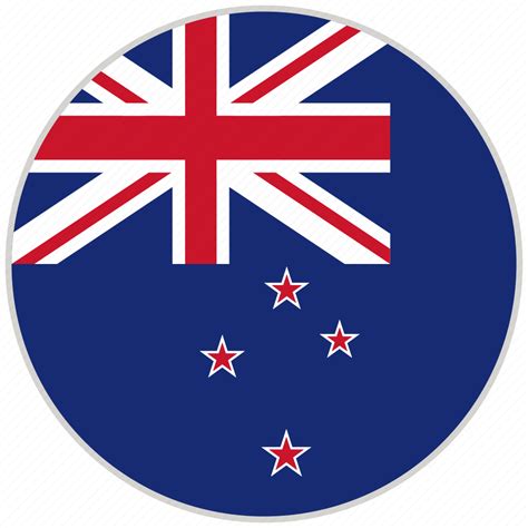 Circular Country Flag National National Flag New Zealand Rounded