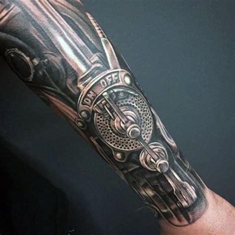 Hey, can i borrow your pen? Realistic looking 3D like mechanical hand tattoo on arm ...