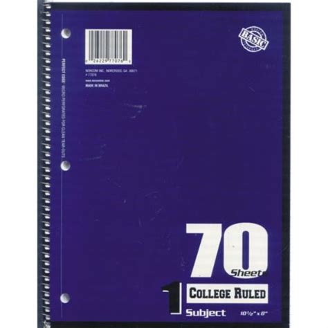 25 Wholesale 1 Subject Notebook 70 Sheets College Ruled At