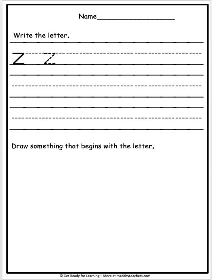 Lowercase Z Letter Writing Practice Made By Teachers