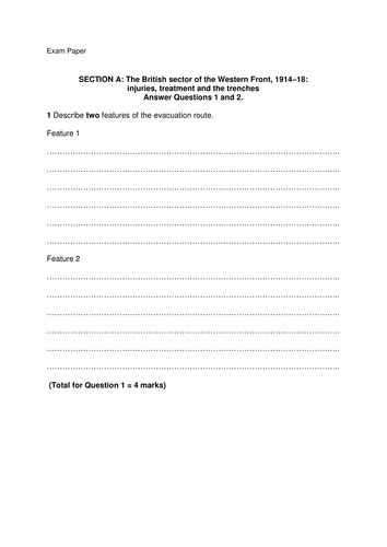 Edexcel style exam paper, insert and mark scheme for paper two. 9-1 Edexcel Medicine through Time Example Exam Papers ...
