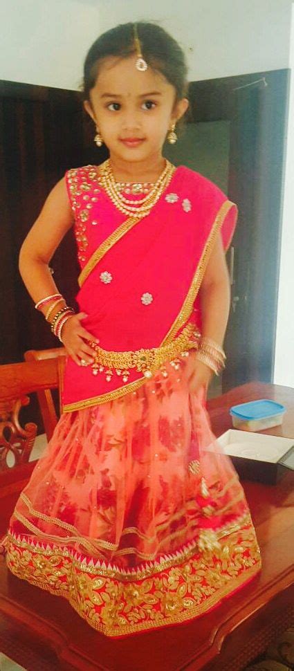 Pink and floral kids half saree | Kids lehenga, Kids dress ... Discover our kids and baby collection.