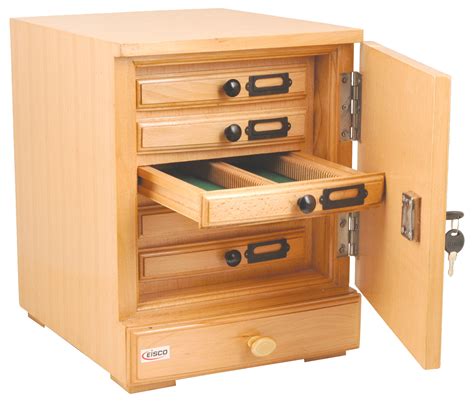Eisco Labs Wooden Slide Cabinet 5 Drawers 500 Slide Capacity Total