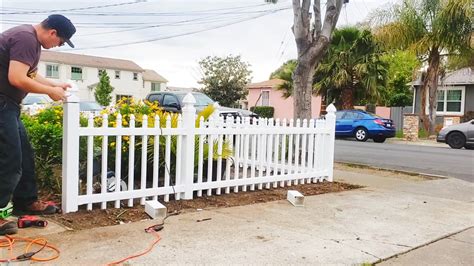 Learn how to repair a vinyl outdoor fence. Installing Freedom White Vinyl Fence with my Parents - YouTube