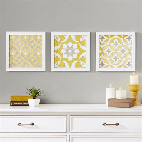 Agate geode wall art navy gold abstract art prints or canvas set of 3 navy gold marble wall art set agate geode wall decor navy gold clouddesignshop. Madison Park Tuscan Tiles Framed Wall Art 3-piece Set ...