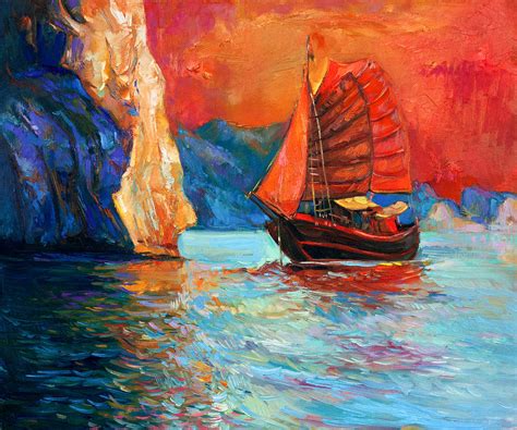 Chinese Ship Painting By Boyan Dimitrov