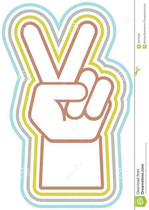 Retro Peace Hand Stock Vector Illustration Of Cool