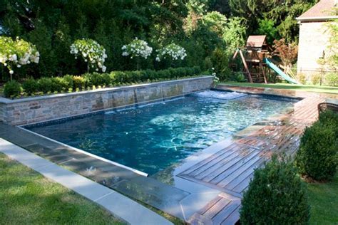 Epic 25 Stunning Rectangle Inground Pool Design Ideas With Sun Shelf