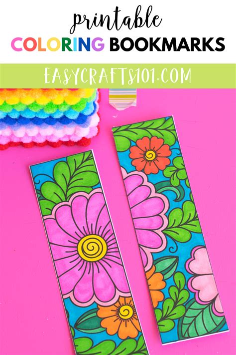 Coloring Bookmark Printable Floral Easy Crafts 101