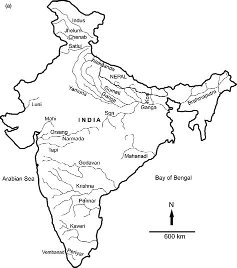 2 A Map Showing The Major Rivers In India Mentioned In The Text B