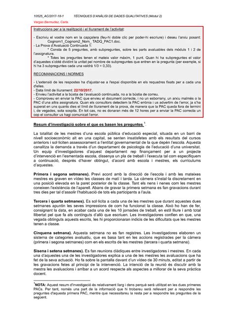 Tecniques d'anàlisi de dades qualitatives. PAC 1 Nota B. - DE DADES