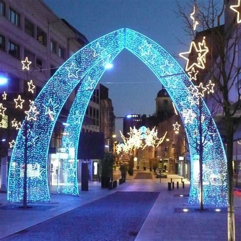 Large Outdoor Christmas Decorations Blue Led Arch Yandecor