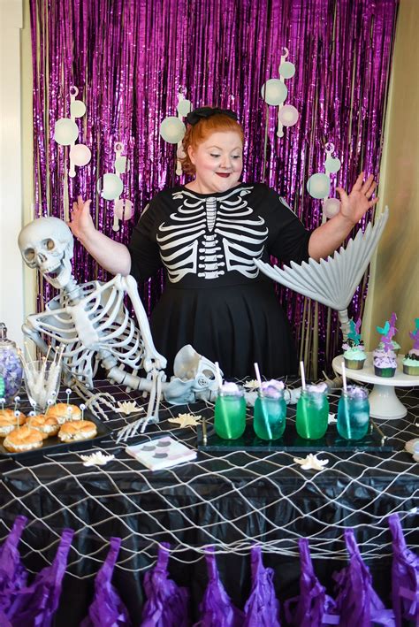 A Purple And Teal Mermaid Halloween Party A Mermaid Skeleton Inspired