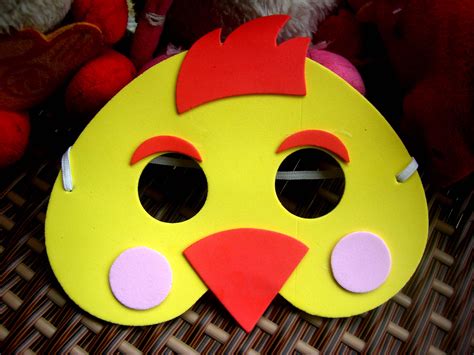 Las máscaras tienen formas simplificadas para facilitar el recorte, y guías para mostrarte dónde colocar el elástico. Eva mask animal hair accessory halloween mask chick mask ...