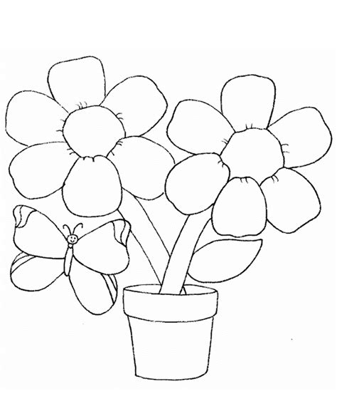 Simple Flowers Colouring Pages Coloring Home