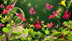 Flowers, With, Butterfly, Wallpapers, Hd
