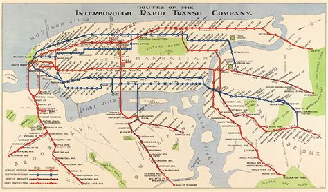 New York Routes Of The Irt 1924 Transit Maps Store