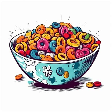 premium ai image a bowl of cereal with a colorful pattern