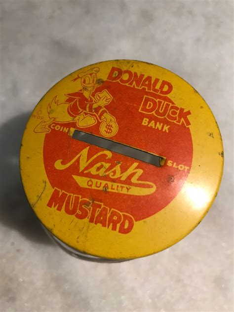 Vintage Bank Nash Underwood Donald Duck Mustard Jar Bank Etsy