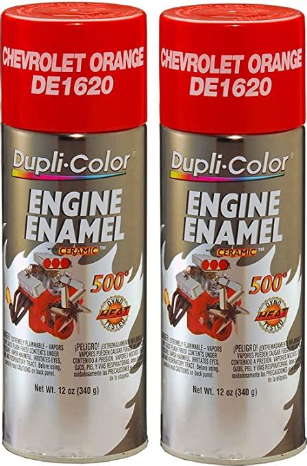 Dupli Color De1620 Chevrolet Orange Engine Enamel With Ceramic 12 Oz