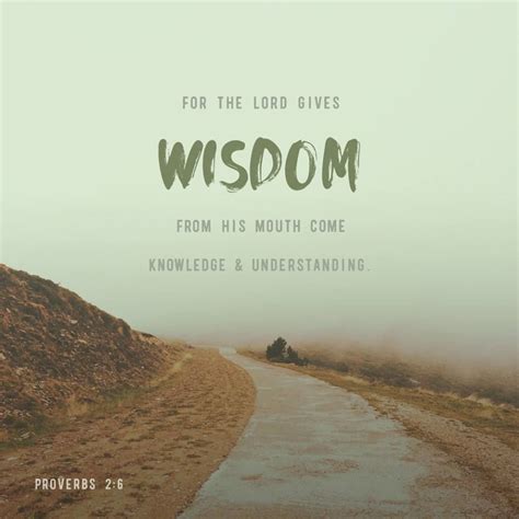 For The Lord Gives Wisdom From His Mouth Come Knowledge