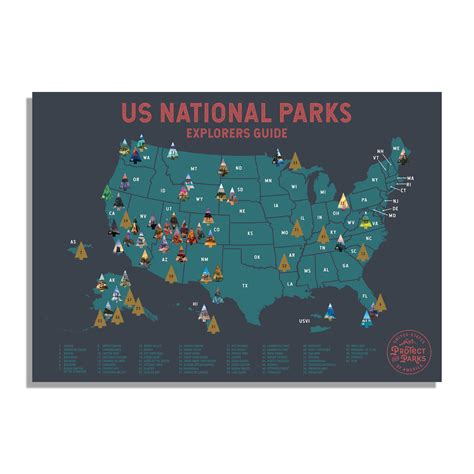 Buy Epic Adventure Maps Usa National Park Scratch Off Map 24 X 17