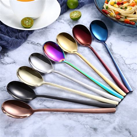 Stainless Steel Metal Fork Stir Spoon Korean-Style Spoons Forks